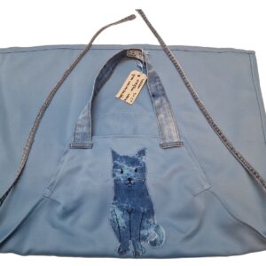 Schort blauw - zittende kat