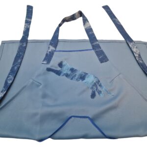 Schort blauw - springende kat