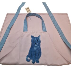 Schort roze met blauwe kat
