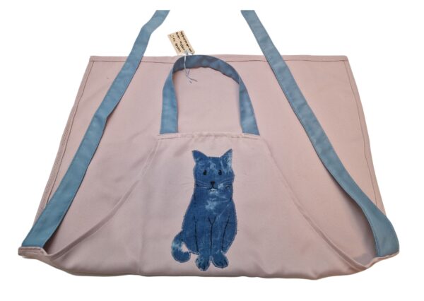 Schort roze met blauwe kat